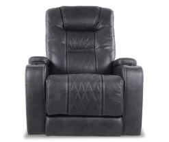 Composer Black Faux Leather Power Recliner