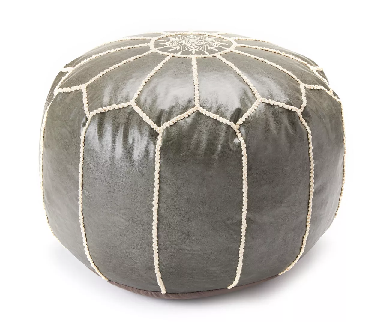 Moroccan Vegan Leather Pouf 1 Moroccan Vegan Leather Pouf