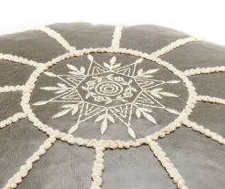 Moroccan Vegan Leather Pouf 5 Moroccan Vegan Leather Pouf -Chic Furniture Shop 810617353 A8