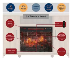 60" Modern Tan Electric Fireplace Console -Chic Furniture Shop 810617759 M7