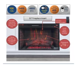 62" White Shiplap Grand Electric Fireplace -Chic Furniture Shop 810617760 M7