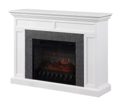 48" Faux Herringbone Mantel Electric Fireplace -Chic Furniture Shop 810617761 A0 2