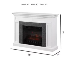48" Faux Herringbone Mantel Electric Fireplace -Chic Furniture Shop 810617761 A6 1