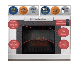 48" Faux Herringbone Mantel Electric Fireplace -Chic Furniture Shop 810617761 M7