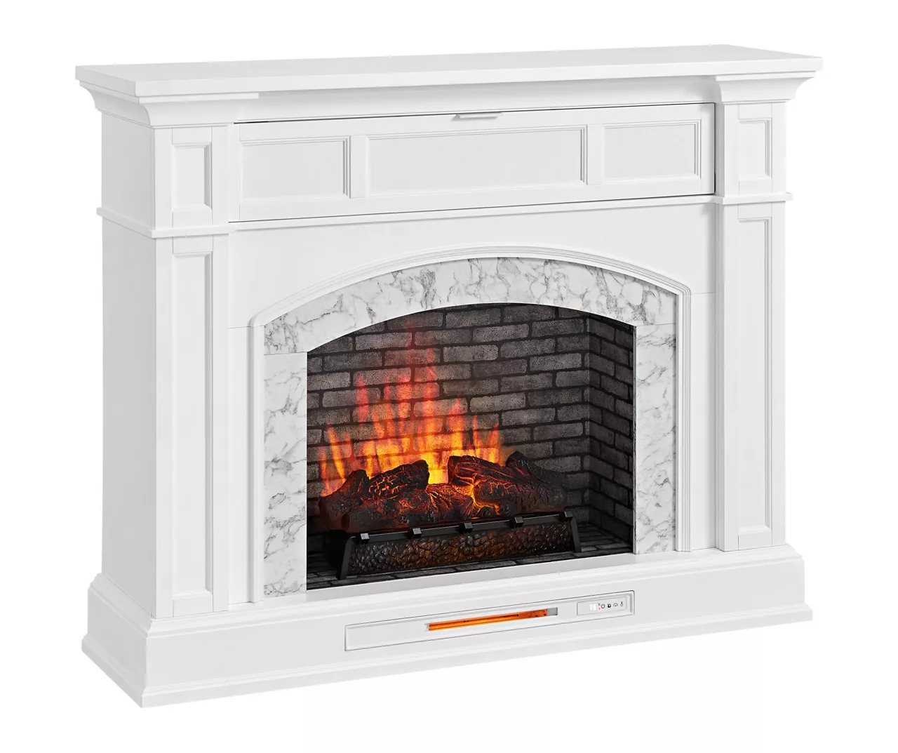 62" White Marble Grand Electric Fireplace Console 6 62" White Marble Grand Electric Fireplace Console - Image 6