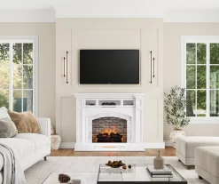 62" White Marble Grand Electric Fireplace Console 14 62" White Marble Grand Electric Fireplace Console -Chic Furniture Shop 810617766 B0 2