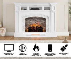 62" White Marble Grand Electric Fireplace Console 16 62" White Marble Grand Electric Fireplace Console -Chic Furniture Shop 810617766 M7