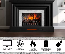 53.5" Black Petite Grand Electric Fireplace Console -Chic Furniture Shop 810617767 M7