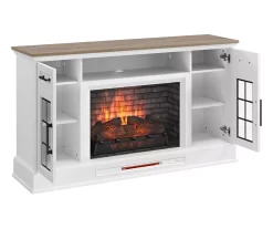 60" White 2-Door Electric Fireplace Console -Chic Furniture Shop 810618088 A0 3