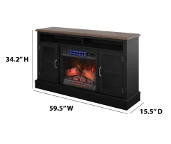 59.5" Black CoolGlow Electric Fireplace & Fan Console 18 59.5" Black CoolGlow Electric Fireplace & Fan Console -Chic Furniture Shop 810620259 A6