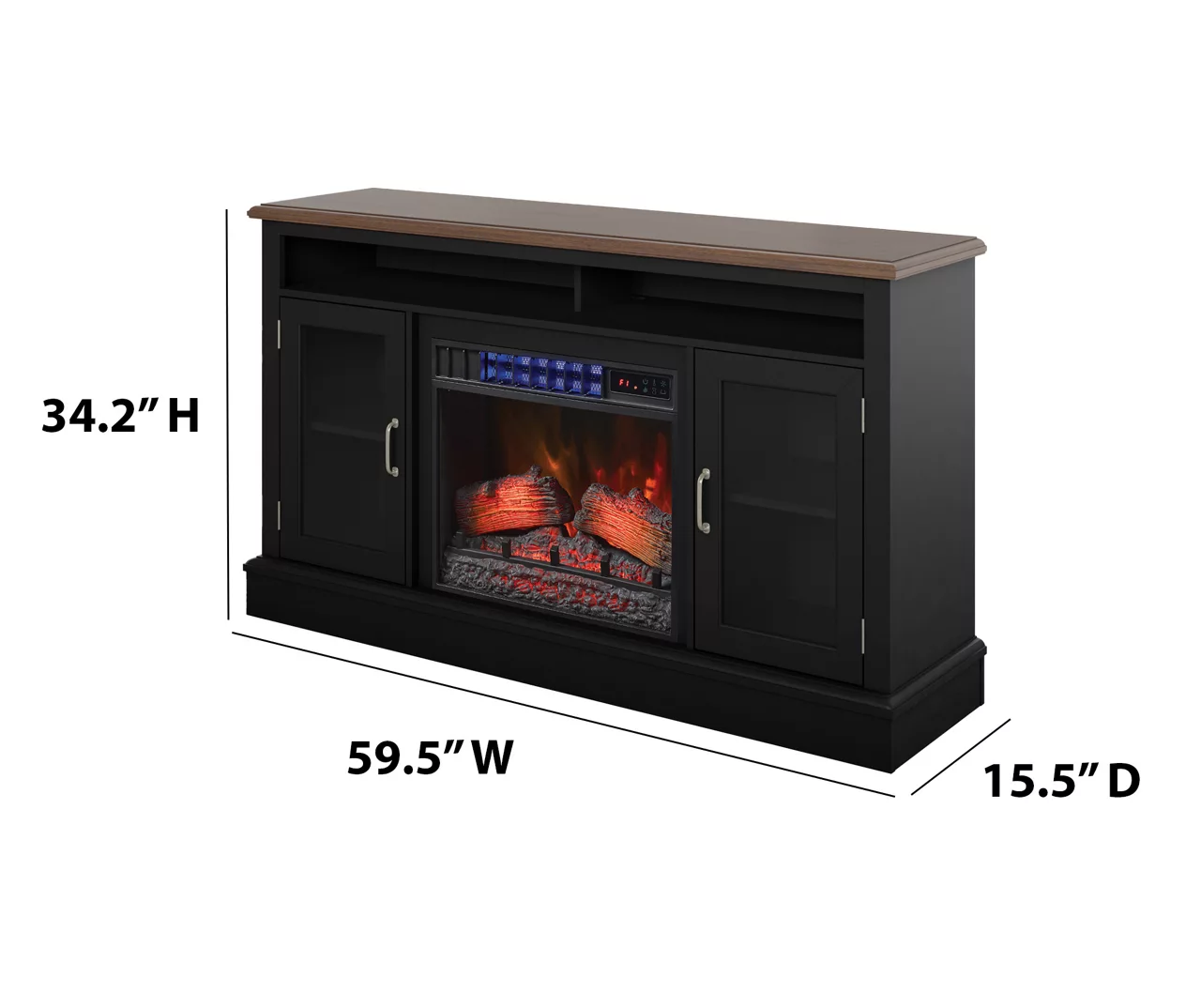 59.5" Black CoolGlow Electric Fireplace & Fan Console 9 59.5" Black CoolGlow Electric Fireplace & Fan Console - Image 9
