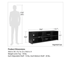 60" Capstan Black Oak TV Stand -Chic Furniture Shop 810621023 A0 5