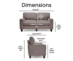 Palisades Glacial Gray Loveseat 20 Palisades Glacial Gray Loveseat -Chic Furniture Shop 810659224 A0 5