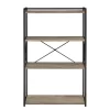Corday Gray Wood 4-Shelf Open Bookcase
