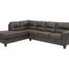 Signature Design By Ashley Navi Smoke Faux Leather Sectional With Left-Facing Chaise