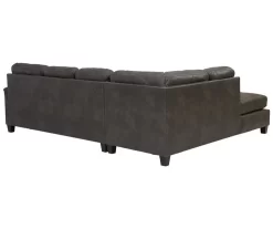 Signature Design By Ashley Navi Smoke Faux Leather Sectional With Left-Facing Chaise -Chic Furniture Shop combo760010 2