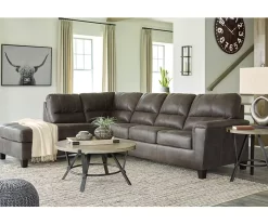 Signature Design By Ashley Navi Smoke Faux Leather Sectional With Left-Facing Chaise -Chic Furniture Shop combo760010 3