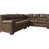 Signature Design By Ashley Bladen Coffee 3-Piece Faux Leather Sectional With Left-Facing Loveseat