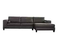 Signature Design By Ashley Nokomis Faux Leather Sectional With Right-Arm-Facing Chaise
