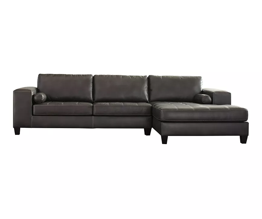 Signature Design By Ashley Nokomis Faux Leather Sectional With Right-Arm-Facing Chaise 1 Signature Design By Ashley Nokomis Faux Leather Sectional With Right-Arm-Facing Chaise