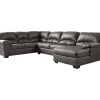 Signature Design By Ashley Aberton Gray Faux Leather 3-Piece Sectional With Right-Facing Chaise