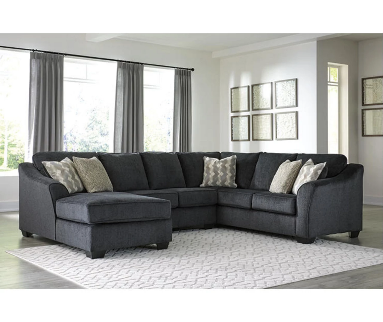 Signature Design By Ashley Eltmann Slate 3-Piece Sectional With Left-Facing Chaise 2 Signature Design By Ashley Eltmann Slate 3-Piece Sectional With Left-Facing Chaise - Image 2