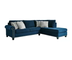 Signature Design By Ashley Trendle Blue Sectional With Right-Facing Chaise