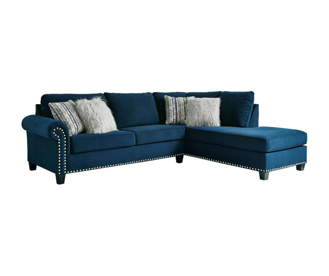 Signature Design By Ashley Trendle Blue Sectional With Right-Facing Chaise 1 Signature Design By Ashley Trendle Blue Sectional With Right-Facing Chaise