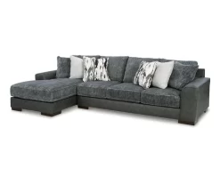 Signature Design By Ashley Larkstone Charcoal 2-Piece Sectional With Left-Facing Chaise